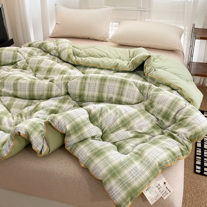 91家纺网 家纺一手货源 找家纺 梦莎被业 2026新款夏被四季款空调被 格调绿