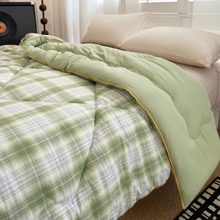 91家纺网 家纺一手货源 找家纺 梦莎被业 2026新款夏被四季款空调被 格调绿