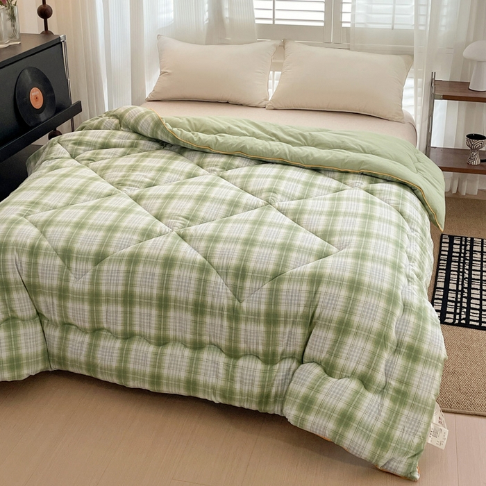 91家纺网 家纺一手货源 找家纺 梦莎被业 2026新款夏被四季款空调被 格调绿