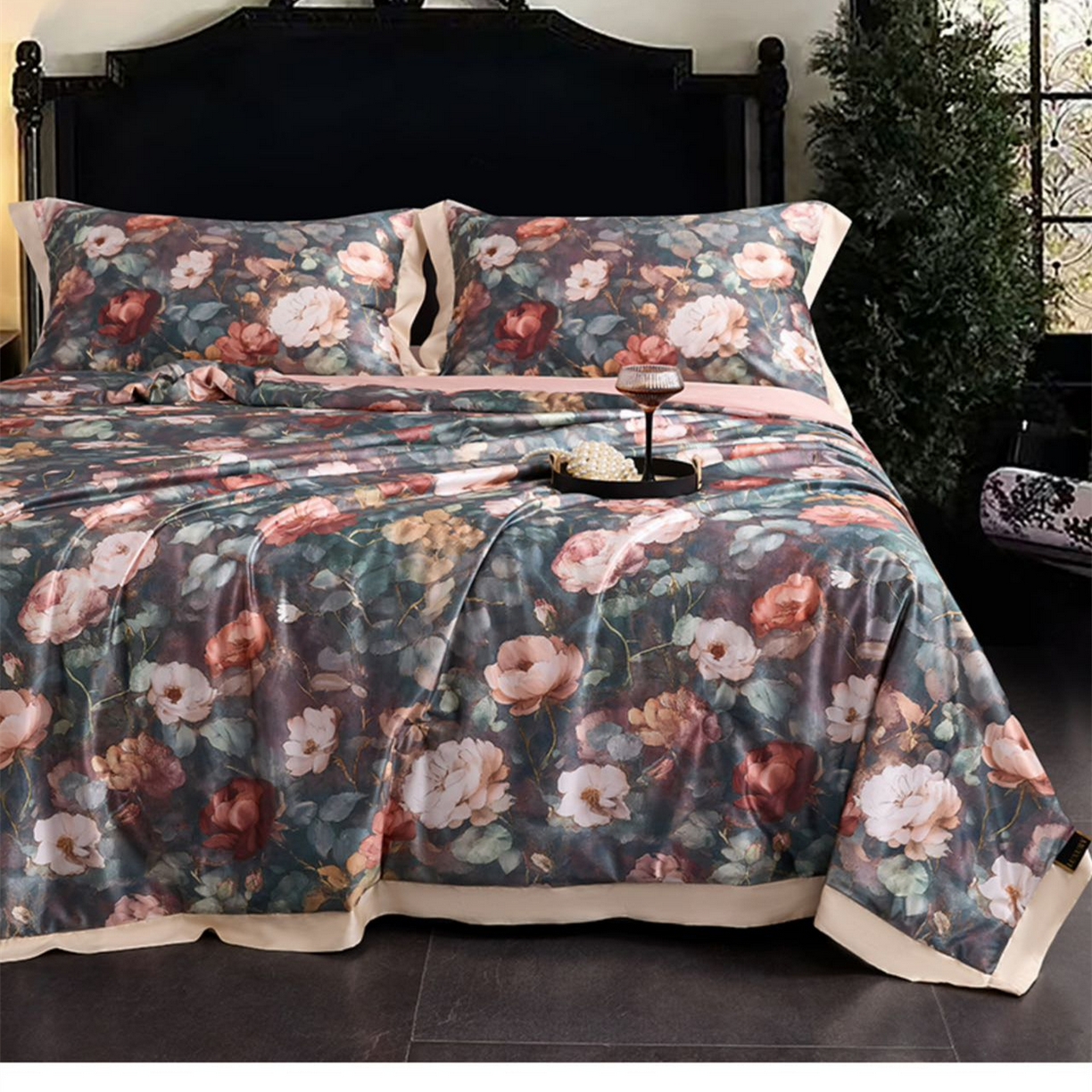 91家纺网 家纺一手货源 找家纺 （总）兰芯纭 2026新款水光雪莲真丝缎夏被