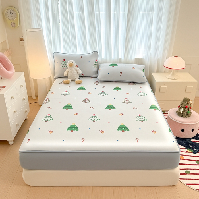 91家纺网 家纺一手货源 找家纺 （总）布柔 2026新款冰皮凉席床笠冰丝小清新卡通印花软席可机洗