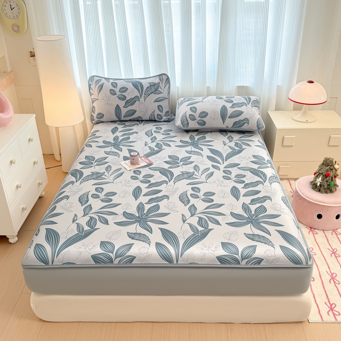 91家纺网 家纺一手货源 找家纺 （总）布柔 2026新款冰皮凉席床笠冰丝小清新卡通印花软席可机洗