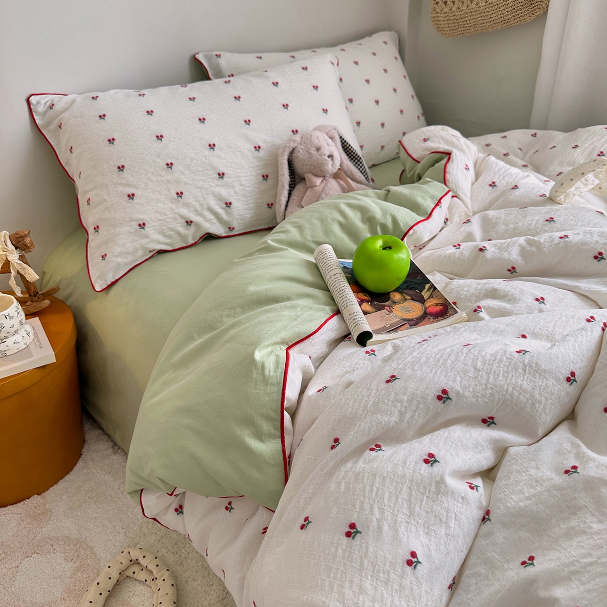 91家纺网 家纺一手货源 找家纺 （总）艾咪-Amy ntmy 2026新款嵌条边全棉纯棉色织小提花四件套