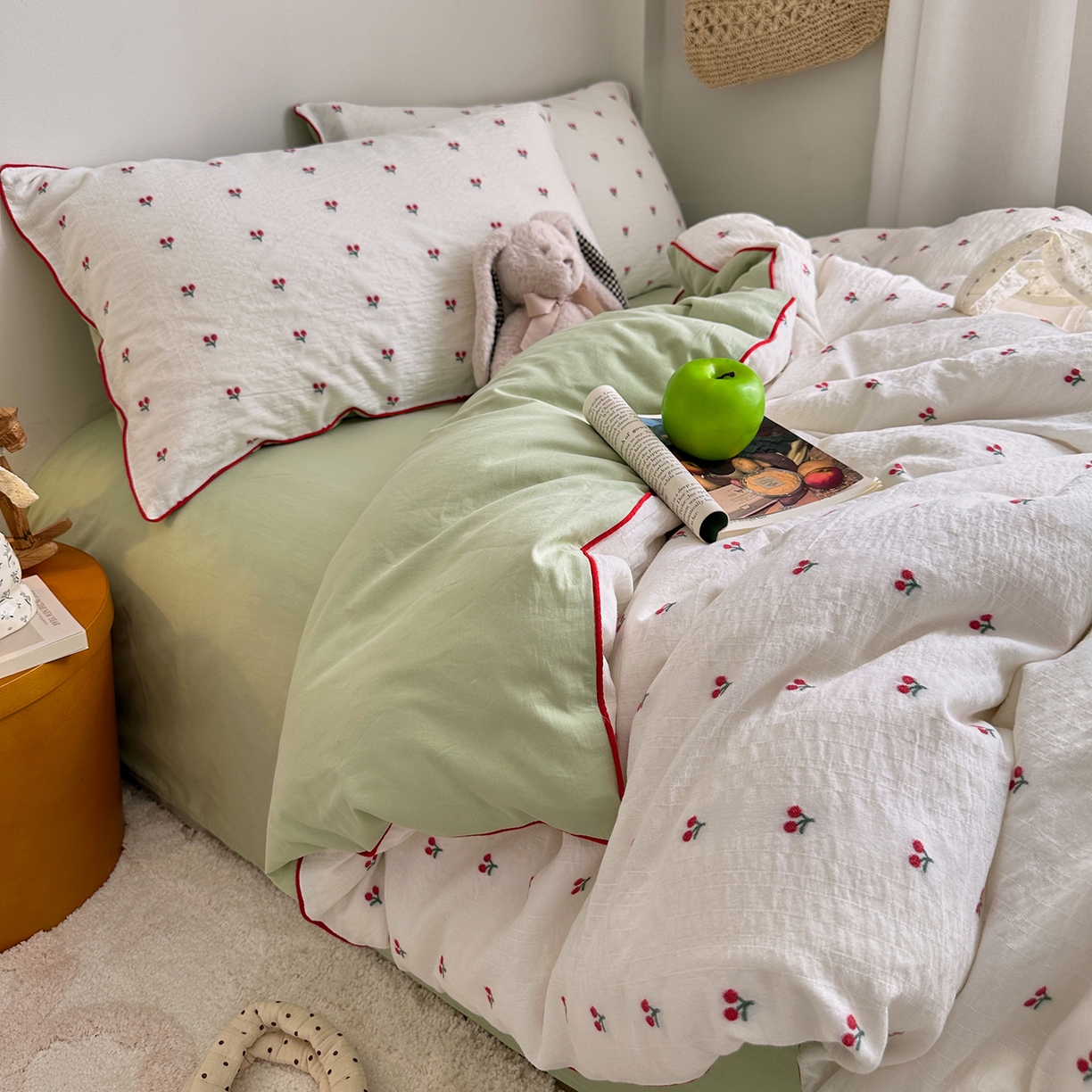 91家纺网 家纺一手货源 找家纺 （总）艾咪-Amy ntmy 2026新款嵌条边全棉纯棉色织小提花四件套