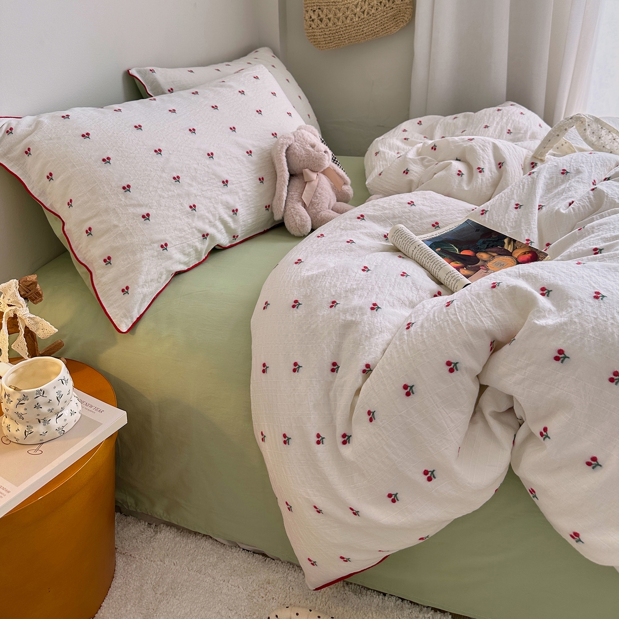 91家纺网 家纺一手货源 找家纺 （总）艾咪-Amy ntmy 2026新款嵌条边全棉纯棉色织小提花四件套