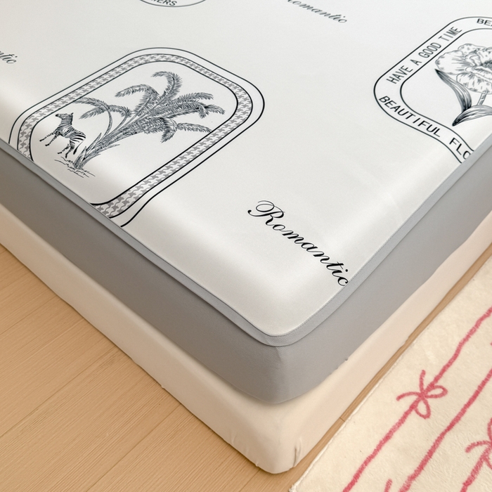 91家纺网 家纺一手货源 找家纺 布柔 2026新款冰皮凉席床笠冰丝小清新卡通印花软席可机洗 摩登时代