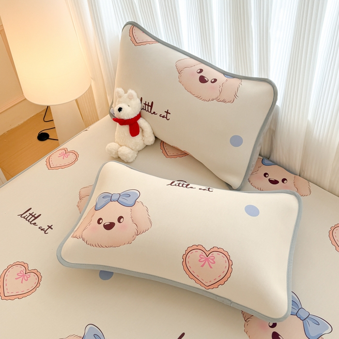 91家纺网 家纺一手货源 找家纺 布柔 2026新款冰皮凉席床笠冰丝小清新卡通印花软席可机洗 哈基米