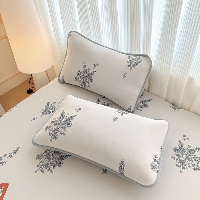 91家纺网 家纺一手货源 找家纺 布柔 2026新款冰皮凉席床笠冰丝小清新卡通印花软席可机洗 花语