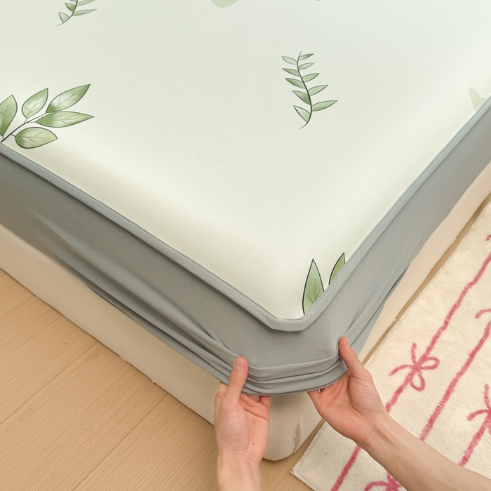 91家纺网 家纺一手货源 找家纺 布柔 2026新款冰皮凉席床笠冰丝小清新卡通印花软席可机洗 初夏