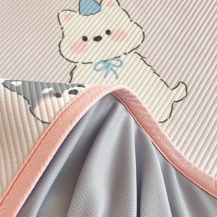 91家纺网 家纺一手货源 找家纺 几禾 2026新款卡通印花凉感凉豆豆凉席系列 快乐伙伴--床笠款