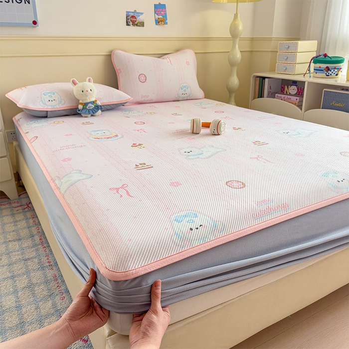 几禾 2026新款卡通印花凉感凉豆豆凉席系列 萌萌皮皮狗--床笠款