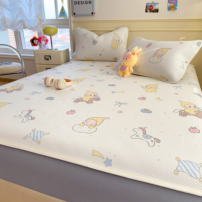 91家纺网 家纺一手货源 找家纺 几禾 2026新款卡通印花凉感凉豆豆凉席系列 魔力星--床笠款