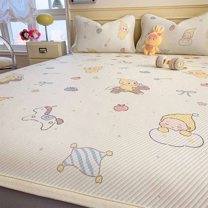 91家纺网 家纺一手货源 找家纺 几禾 2026新款卡通印花凉感凉豆豆凉席系列 魔力星--床笠款