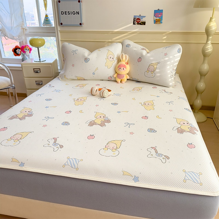 91家纺网 家纺一手货源 找家纺 几禾 2026新款卡通印花凉感凉豆豆凉席系列 魔力星--床笠款