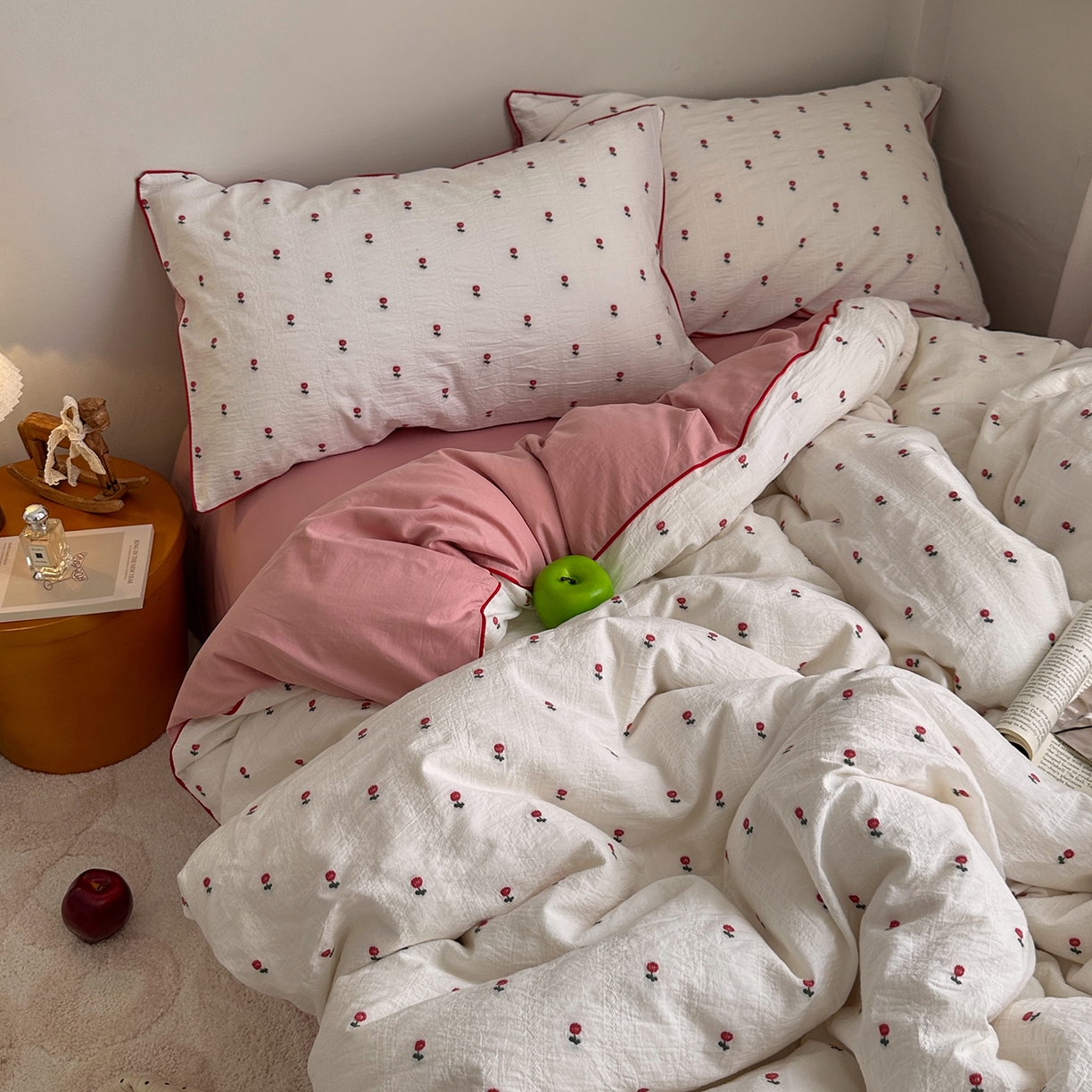 91家纺网 家纺一手货源 找家纺 （总）艾咪-Amy ntmy 2026新款嵌条边全棉纯棉色织小提花四件套