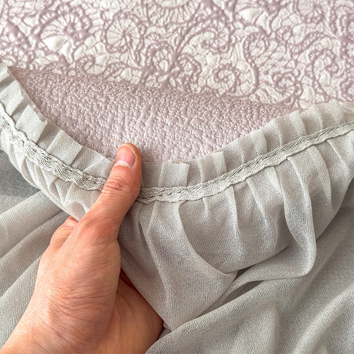 91家纺网 家纺一手货源 找家纺 孩子王家纺 2026新款冰豆豆凉席夏天冰丝席夏季凉感值过0.21可机洗双人床裙款A类母婴级软 花园燕尾紫