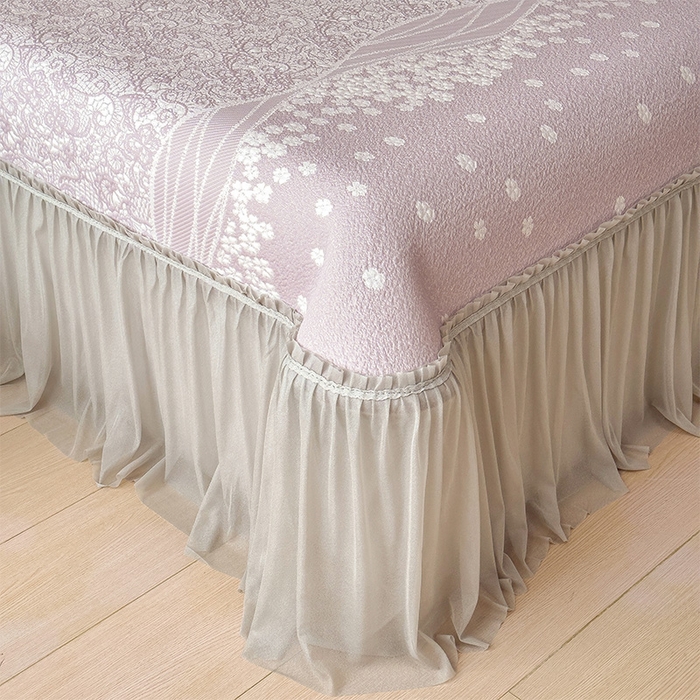 91家纺网 家纺一手货源 找家纺 孩子王家纺 2026新款冰豆豆凉席夏天冰丝席夏季凉感值过0.21可机洗双人床裙款A类母婴级软 花园燕尾紫