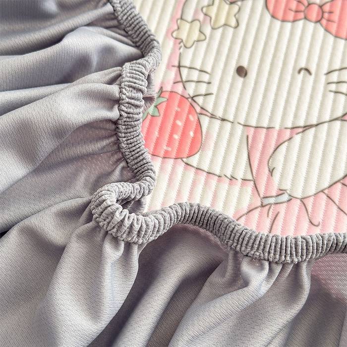 91家纺网 家纺一手货源 找家纺 几禾 2026新款卡通印花凉感凉豆豆凉席系列 摇篮梦--床笠款