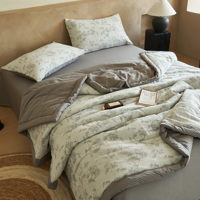 91家纺网 家纺一手货源 找家纺 （总）晨曦家纺 2026春夏新款全棉纯棉水洗棉三层提花大豆夏被夏凉被空调被大豆夏被四件套