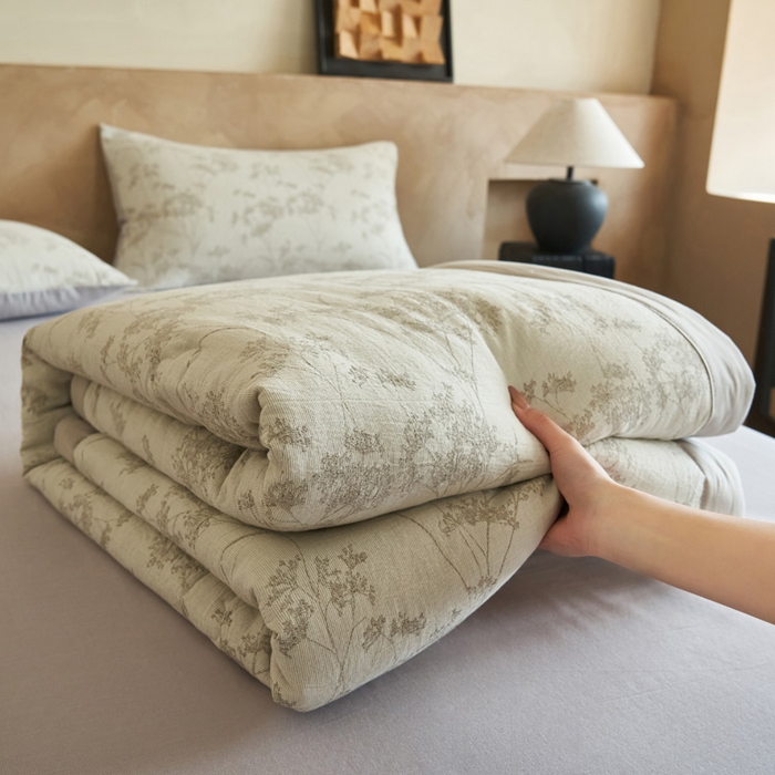 91家纺网 家纺一手货源 找家纺 （总）晨曦家纺 2026春夏新款全棉纯棉水洗棉三层提花大豆夏被夏凉被空调被大豆夏被四件套