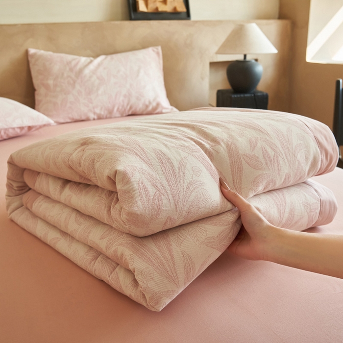 91家纺网 家纺一手货源 找家纺 （总）晨曦家纺 2026春夏新款全棉纯棉水洗棉三层提花大豆夏被夏凉被空调被大豆夏被四件套