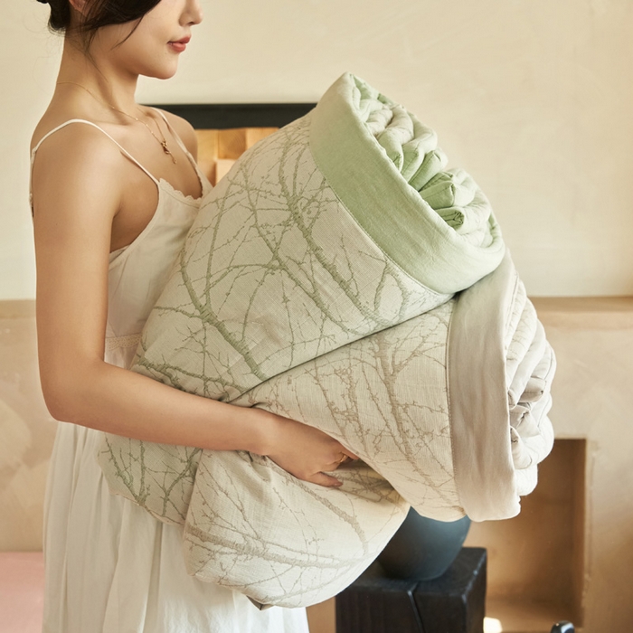 晨曦家纺 2026春夏新款全棉纯棉水洗棉三层提花大豆夏被夏凉被空调被大豆夏被四件套 组合图仅供展示不可下单