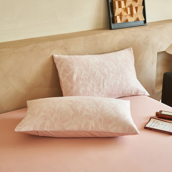 91家纺网 家纺一手货源 找家纺 晨曦家纺 2026春夏新款全棉纯棉水洗棉三层提花大豆夏被夏凉被空调被大豆夏被四件套 提花-叶韵豆沙