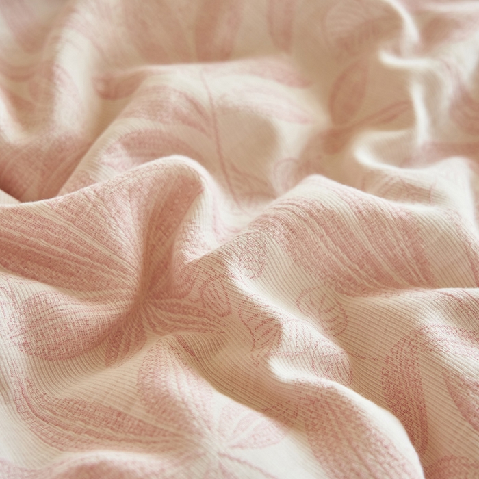 91家纺网 家纺一手货源 找家纺 晨曦家纺 2026春夏新款全棉纯棉水洗棉三层提花大豆夏被夏凉被空调被大豆夏被四件套 提花-叶韵豆沙