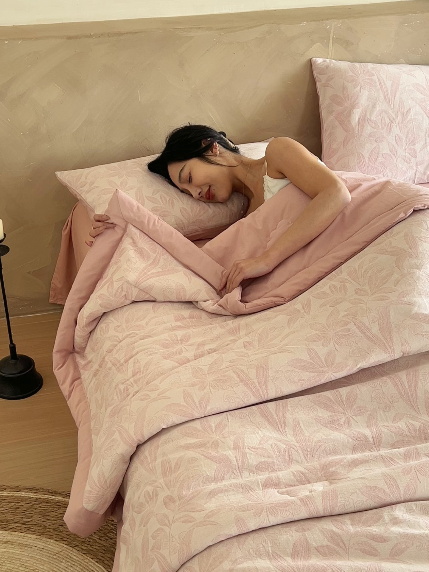 91家纺网 家纺一手货源 找家纺 晨曦家纺 2026春夏新款全棉纯棉水洗棉三层提花大豆夏被夏凉被空调被大豆夏被四件套 提花-叶韵豆沙