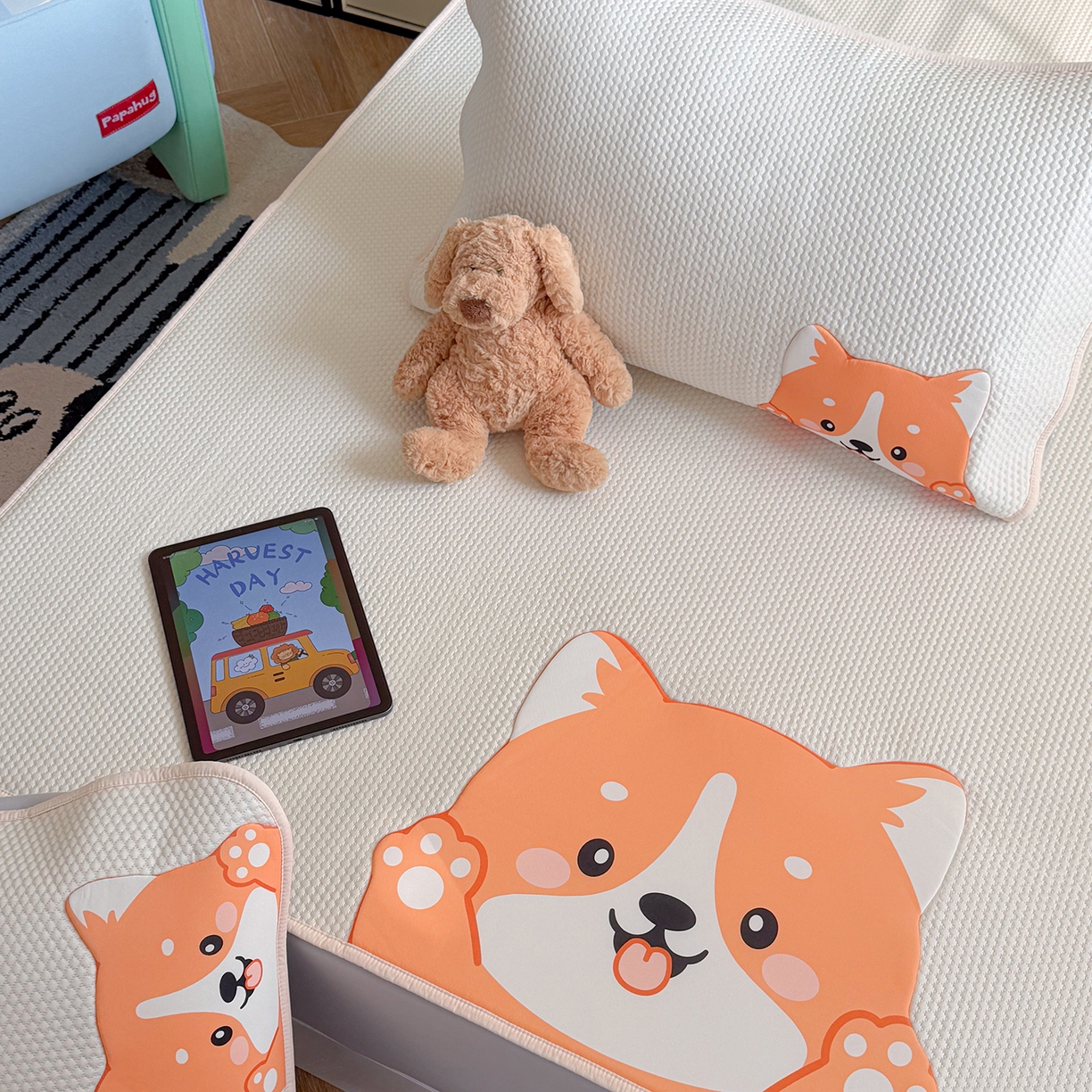 91家纺网 家纺一手货源 找家纺 （总）Sweet dreams甜梦 2026新款A类锦氨异性贴布高端豆豆凉席-场景2