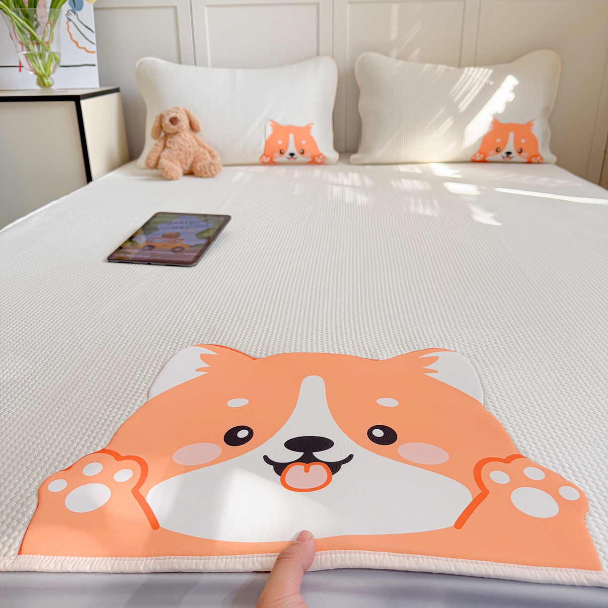 Sweet dreams甜梦 2026新款A类锦氨异性贴布高端豆豆凉席-场景2 调皮狗