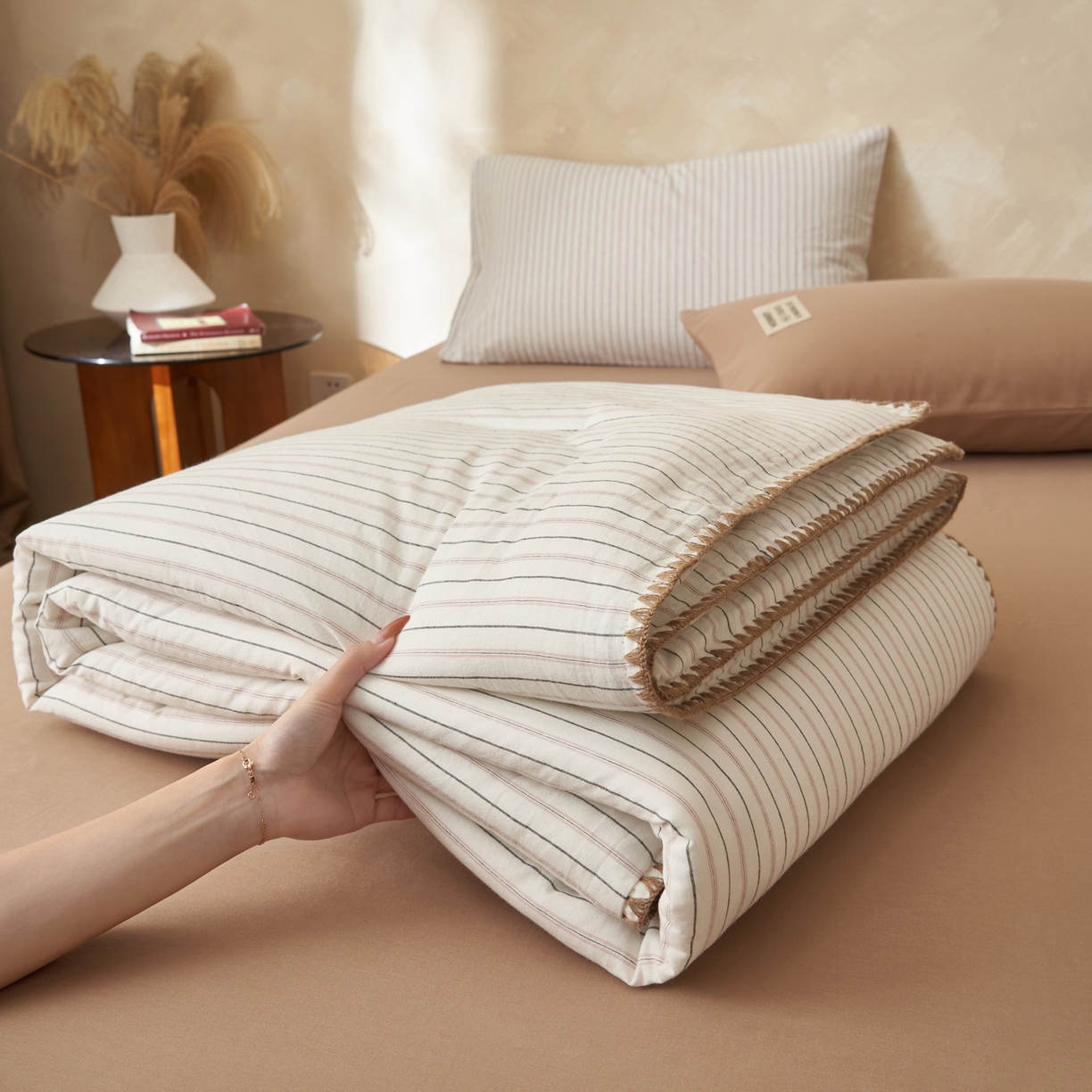 91家纺网 家纺一手货源 找家纺 （总）晨曦家纺 2026新款INS博主风A类全棉色织水洗棉格子夏凉被棉花被夏被空调被四件套