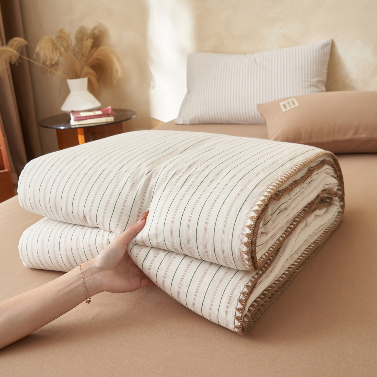 91家纺网 家纺一手货源 找家纺 （总）晨曦家纺 2026新款INS博主风A类全棉色织水洗棉格子夏凉被棉花被夏被空调被四件套