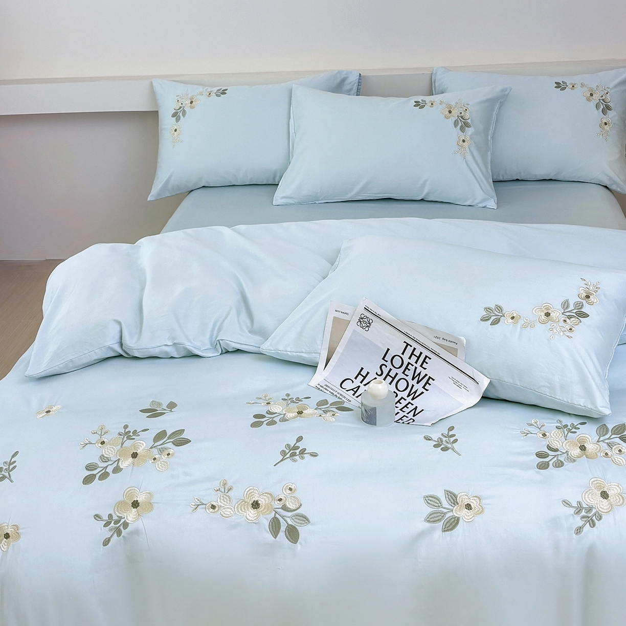 91家纺网 家纺一手货源 找家纺 （总）合欢（原天一阁） 2026春夏新款50s双股长绒棉100支刺绣全棉纯棉四件套礼盒装