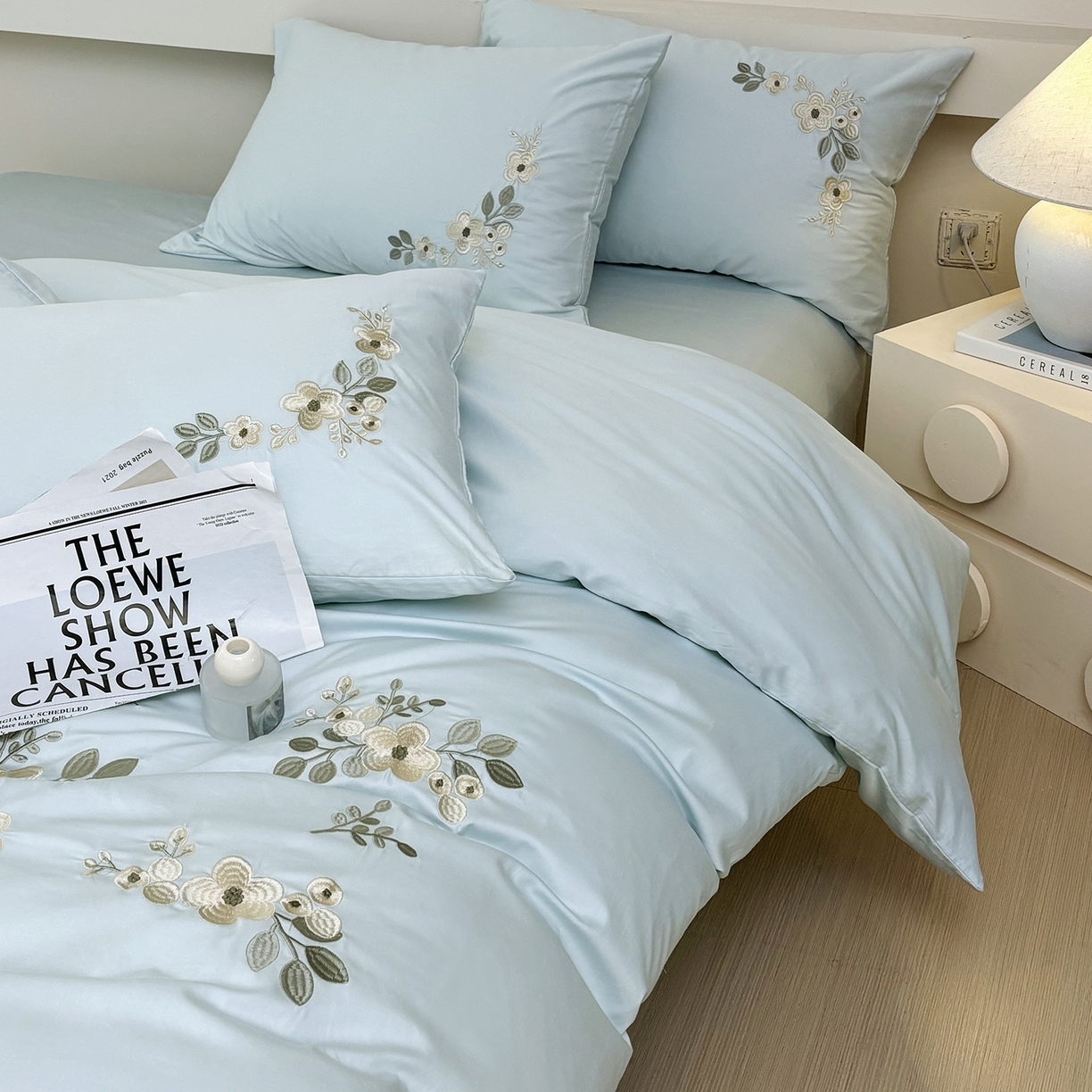 91家纺网 家纺一手货源 找家纺 （总）合欢（原天一阁） 2026春夏新款50s双股长绒棉100支刺绣全棉纯棉四件套礼盒装