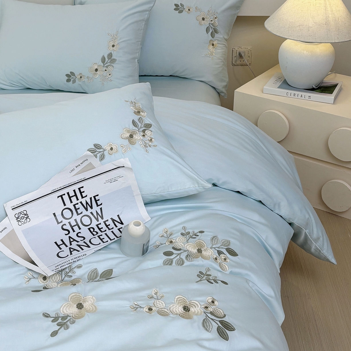 91家纺网 家纺一手货源 找家纺 （总）合欢（原天一阁） 2026春夏新款50s双股长绒棉100支刺绣全棉纯棉四件套礼盒装