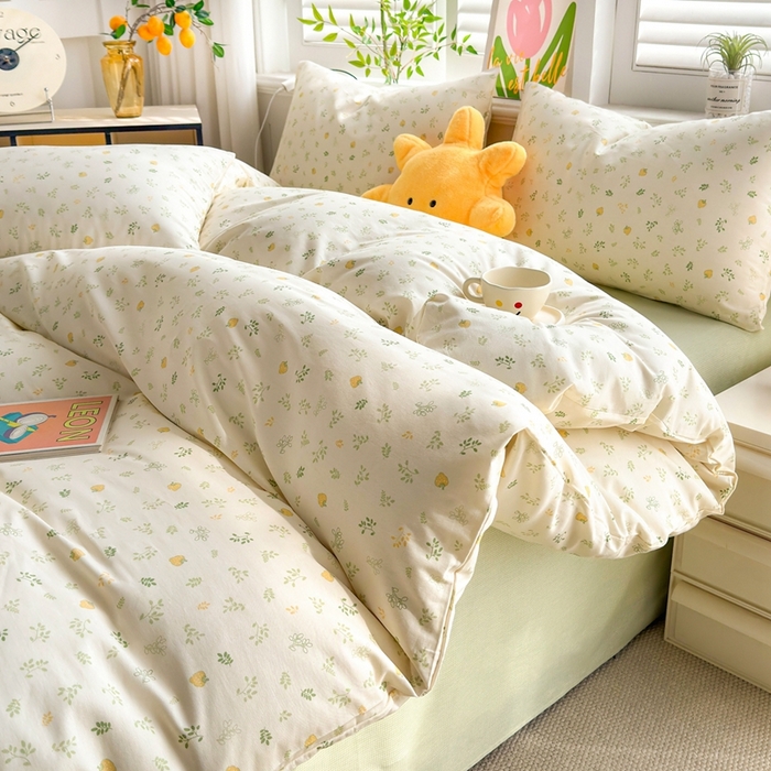 91家纺网 家纺一手货源 找家纺 黛妮雅 2026新款全棉印花床单款四件套（送买家秀）甜梅叶语