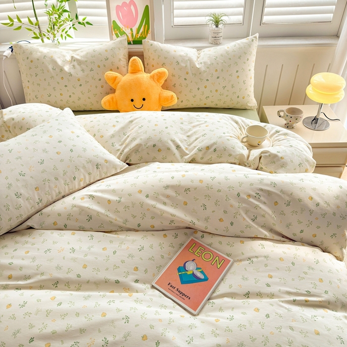 91家纺网 家纺一手货源 找家纺 黛妮雅 2026新款全棉印花床单款四件套（送买家秀）甜梅叶语