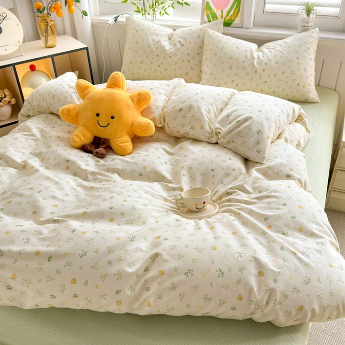 91家纺网 家纺一手货源 找家纺 黛妮雅 2026新款全棉印花床单款四件套（送买家秀）甜梅叶语