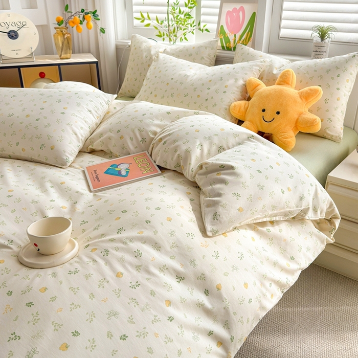 91家纺网 家纺一手货源 找家纺 黛妮雅 2026新款全棉印花床单款四件套（送买家秀）甜梅叶语