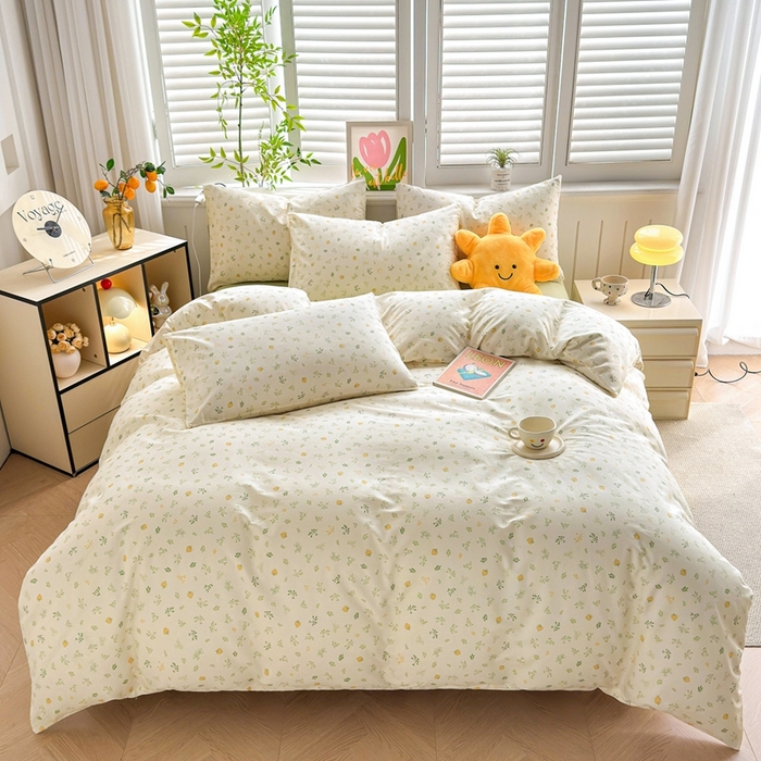 91家纺网 家纺一手货源 找家纺 黛妮雅 2026新款全棉印花床单款四件套（送买家秀）甜梅叶语