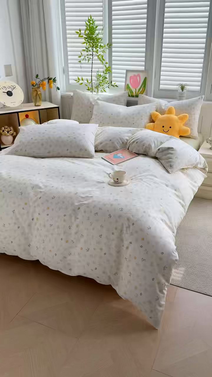 91家纺网 家纺一手货源 找家纺 黛妮雅 2026新款全棉印花床单款四件套（送买家秀）甜梅叶语