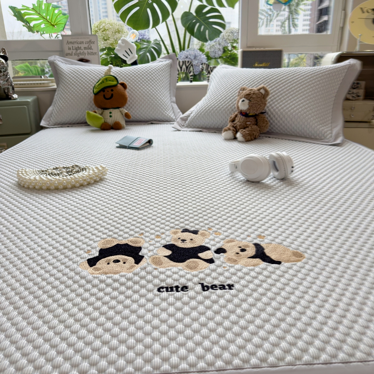 91家纺网 家纺一手货源 找家纺 （总）孩子王家纺 2026新款A类卡通3D冰豆豆凉席三件套凉感值过0.21夏天刺绣冰丝席可机洗儿童