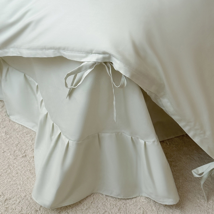 91家纺网 家纺一手货源 找家纺 艾唯希家纺 2026新款全棉纯棉公主风花边刺绣工艺四件套纯棉-安娜公主系列 安娜公主-绿