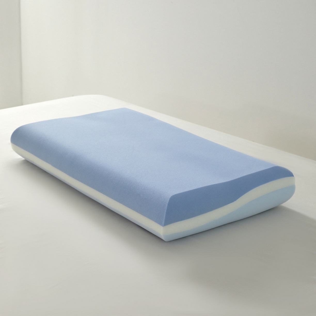 91家纺网 家纺一手货源 找家纺 （总）全美家居 2026新款酒店同款深睡零压慢回弹记忆枕蓝白双芯3芯3层枕头枕芯