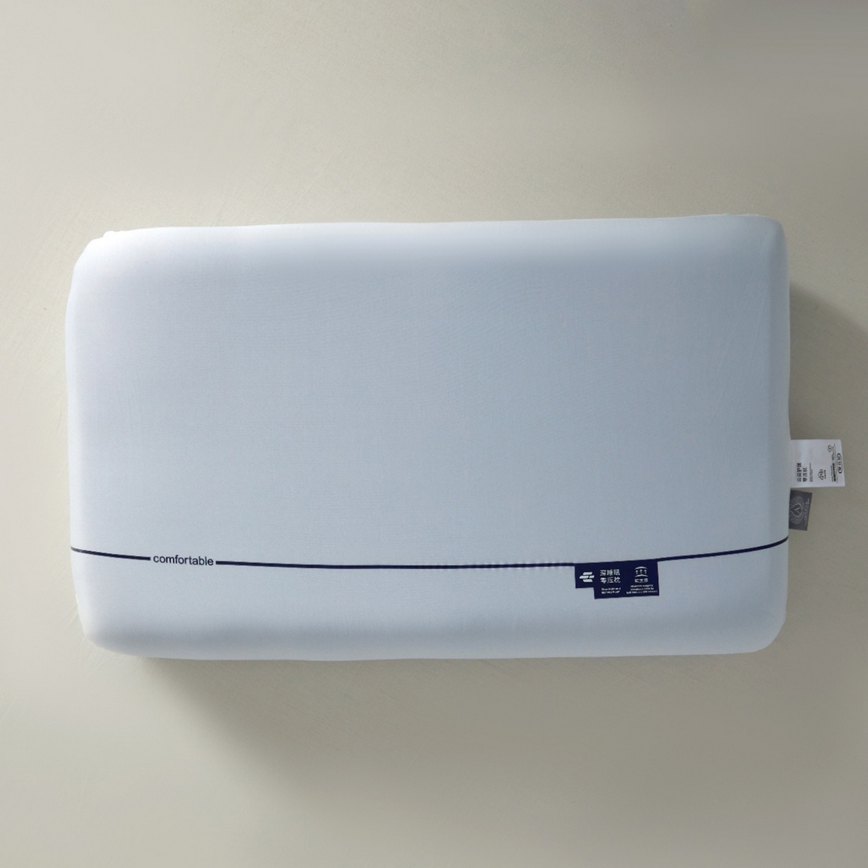 91家纺网 家纺一手货源 找家纺 （总）全美家居 2026新款酒店同款深睡零压慢回弹记忆枕蓝白双芯3芯3层枕头枕芯