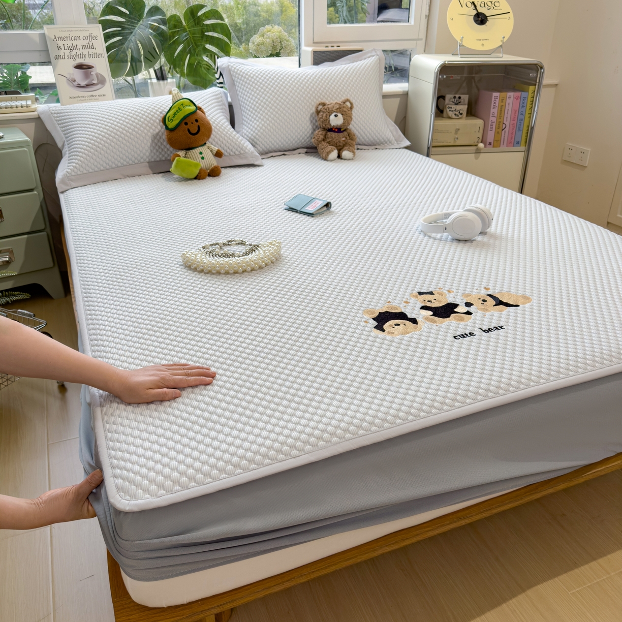 91家纺网 家纺一手货源 找家纺 （总）孩子王家纺 2026新款A类卡通3D冰豆豆凉席三件套凉感值过0.21夏天刺绣冰丝席可机洗儿童