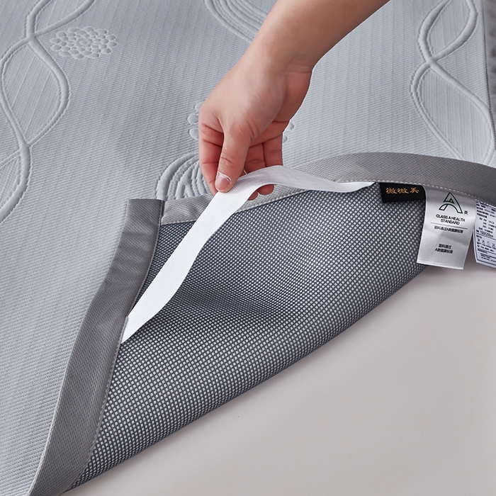 91家纺网 家纺一手货源 找家纺 库里梦家纺 2026新款轻奢高克重复合PE高分子凉席床笠三件套-芳菲 芳菲-灰色床席款