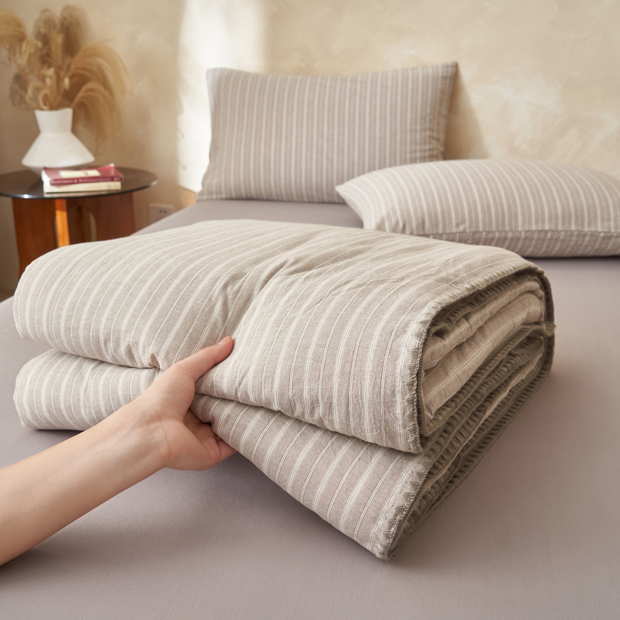 91家纺网 家纺一手货源 找家纺 （总）晨曦家纺 2026新款INS博主风A类全棉色织水洗棉格子夏凉被棉花被夏被空调被四件套