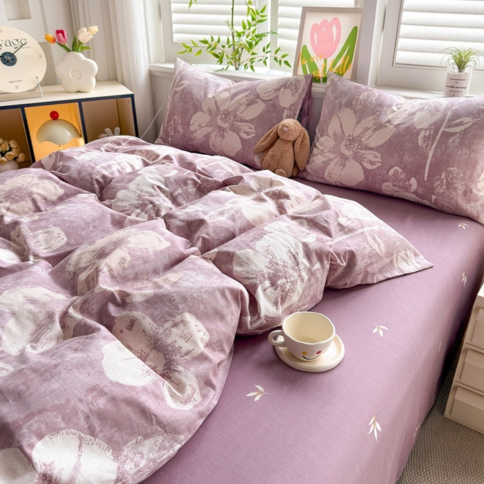 91家纺网 家纺一手货源 找家纺 黛妮雅 2026新款全棉印花床单款四件套（送买家秀）柔雾花语